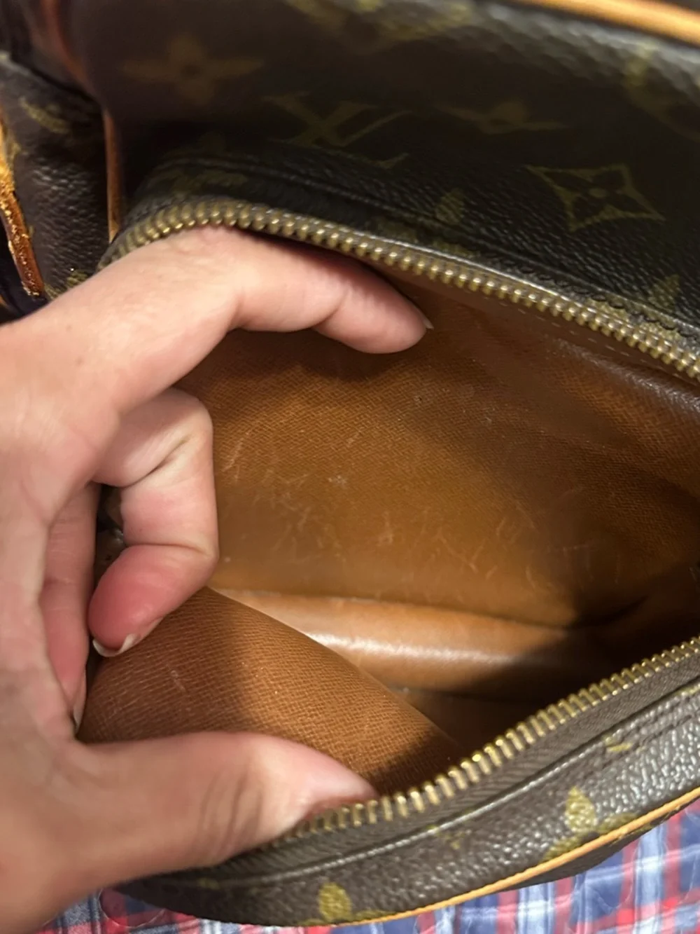 Louis Vuitton Brown Monogram Canvas Crossbody Belt Bag with Tan Trim